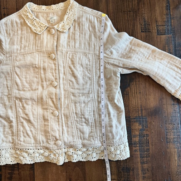 Dreamy Boho J. Jill Cream Lace-Trim Jacket | Size S - Picture 5 of 5